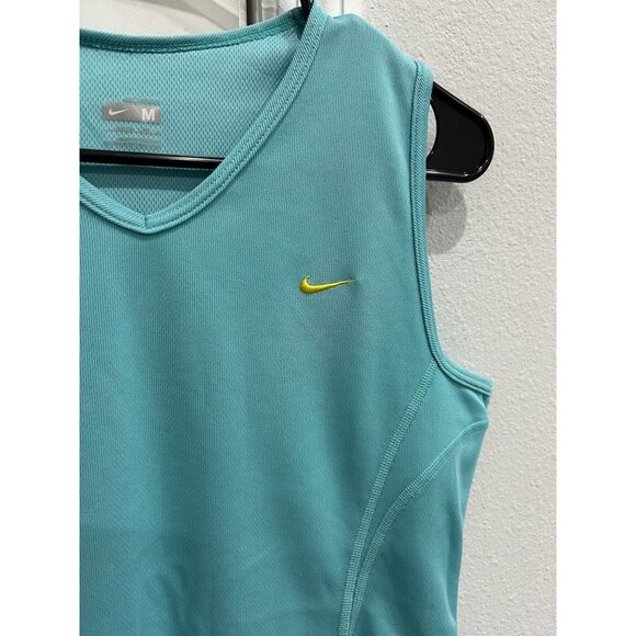 Nike Fit Dry Sleeveless V-Neck Athletic Tank Top Teal Womens Activewear Sz Mediu - Picture 4 of 10